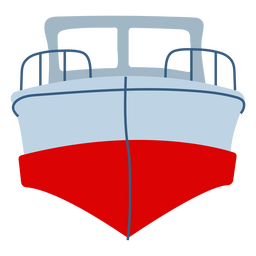 Vista frontal plana do barco Transparent PNG
