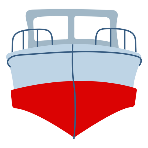 Vista frontal plana do barco