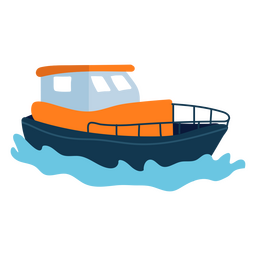 Barco chato traineira navegando Transparent PNG