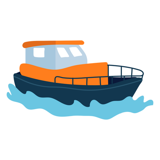 Trawler-Flachbootnavigation PNG-Design