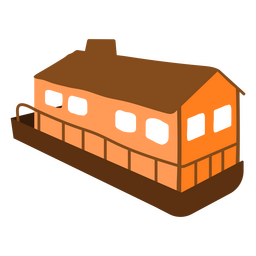 Ferry flat cabin boat PNG Design