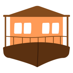 Big ferry flat front view Transparent PNG