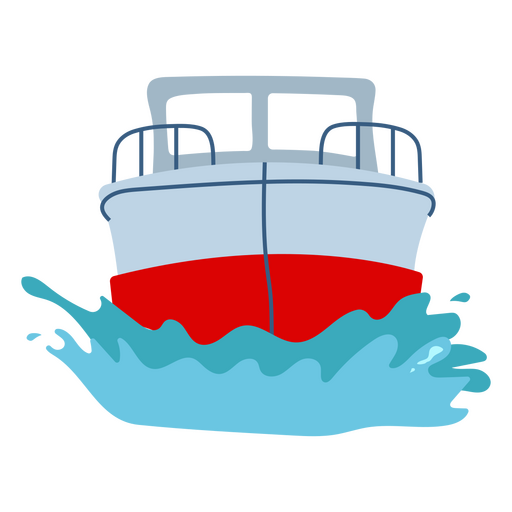 Yacht navigating flat front view PNG Design