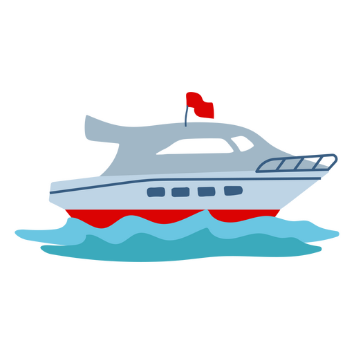 Yacht flach navigieren PNG-Design