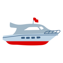 Yate barco plano Diseño PNG