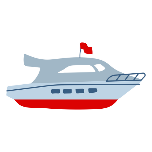 Yacht flaches Boot PNG-Design