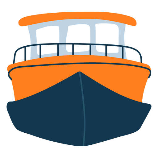 Flache Vorderansicht des großen Schiffes PNG-Design