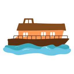 Navegação plana de barco-casa