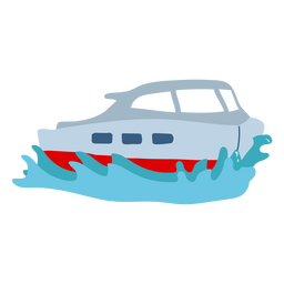 Navegación plana en lancha rápida Diseño PNG