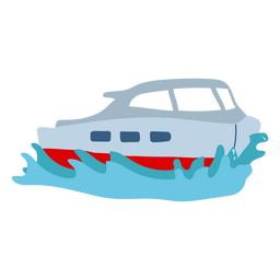 Speedboat flat navigating Transparent PNG