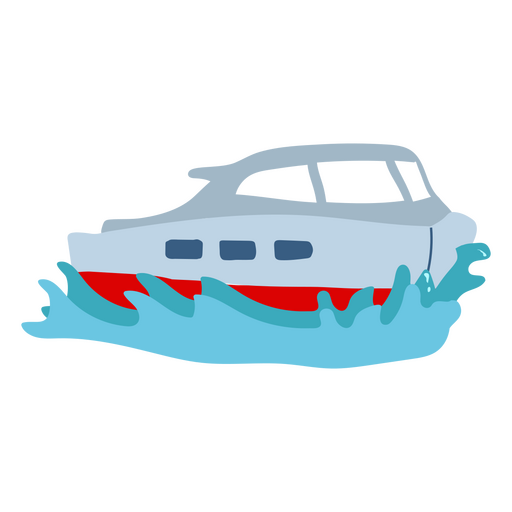 Speedboat flat navigating PNG Design
