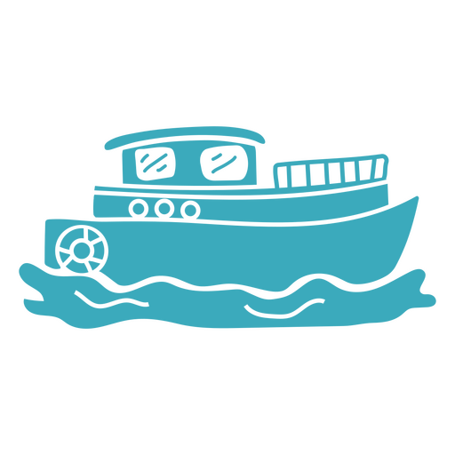 Traineira cortada navegando Desenho PNG