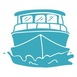 Vista frontal cortada de navegação de iate Desenho PNG