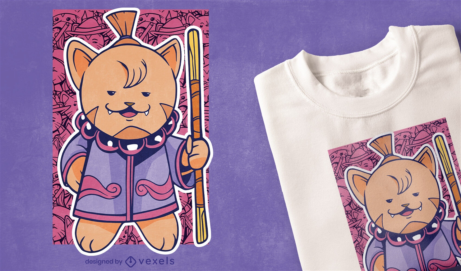 Design de camiseta de gato monge