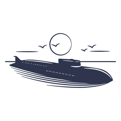 Submarine navigating cut out PNG Design