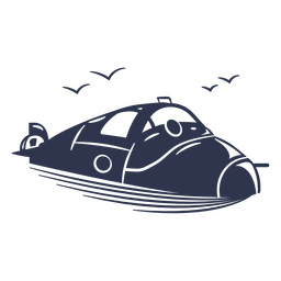 Small submarine cut out PNG Design