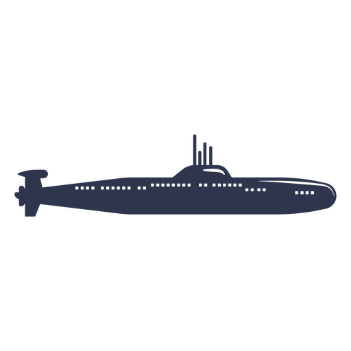 Submarine cut out profile PNG Design