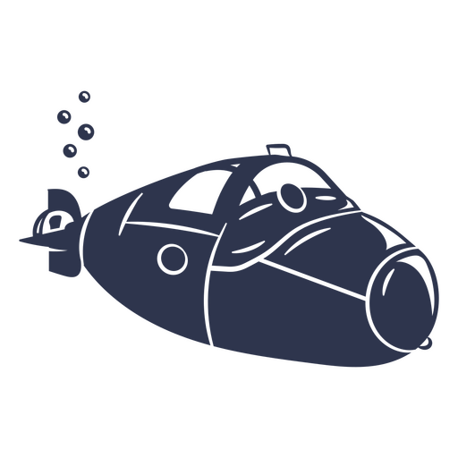 Kleines U-Boot schnitt Blasen aus PNG-Design