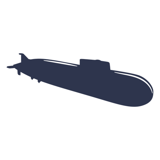 Trazo lleno de submarino realista. Diseño PNG