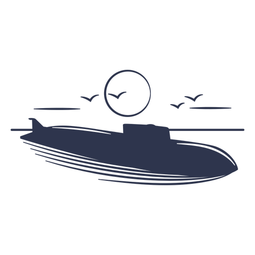 Curso preenchido de navegação de submarino Desenho PNG