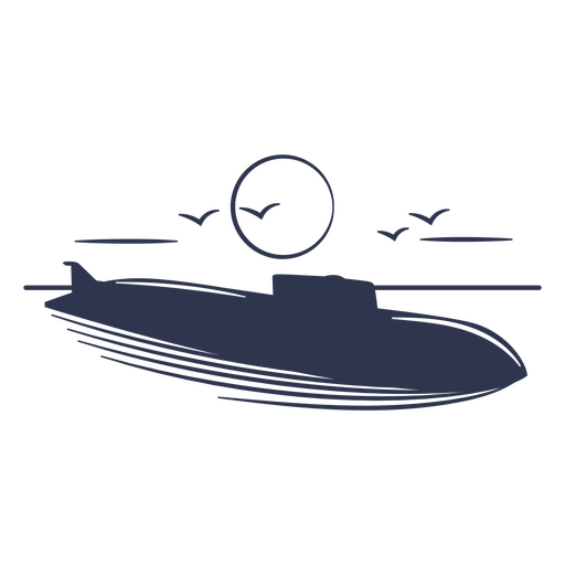 U-Boot-Navigation gef?llter Schlaganfall PNG-Design
