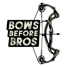 Bows before bros arrow archery quote badge PNG Design Transparent PNG