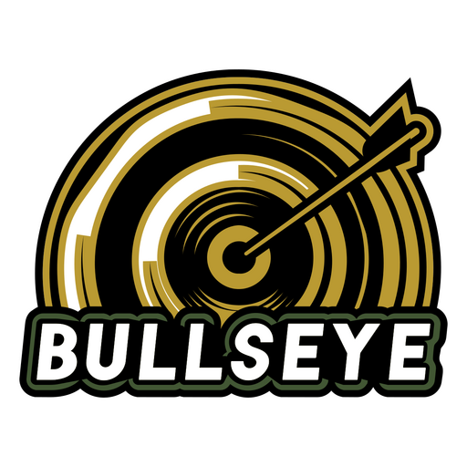 Bullseye arrow archery quote badge PNG Design