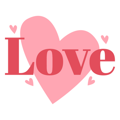 Love quote flat heart PNG Design