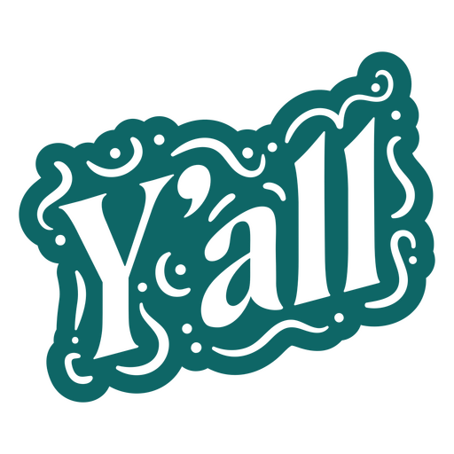 Y'all slang quote with swirls PNG Design