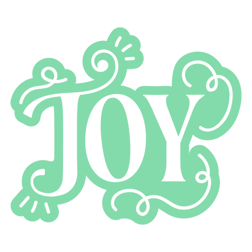 Joy cut out swirls quote PNG Design