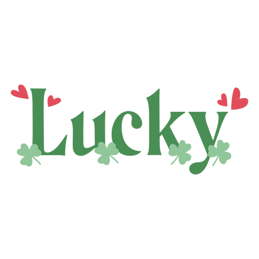 Lucky flat quote PNG Design