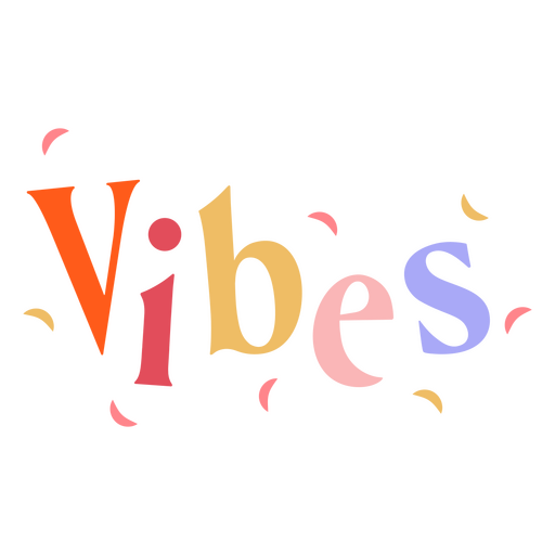 Vibes flaches Zitat bunt PNG-Design