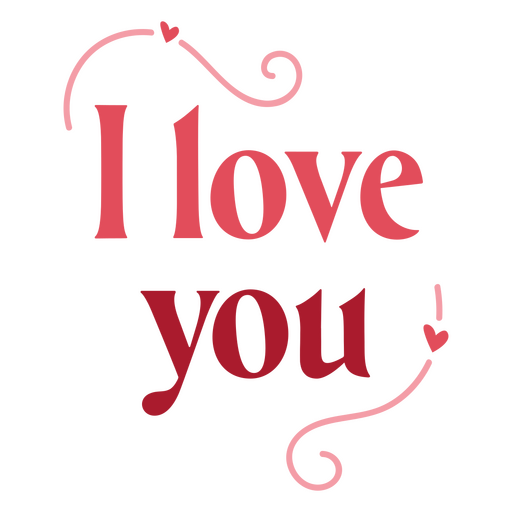 Love you flat quote PNG Design