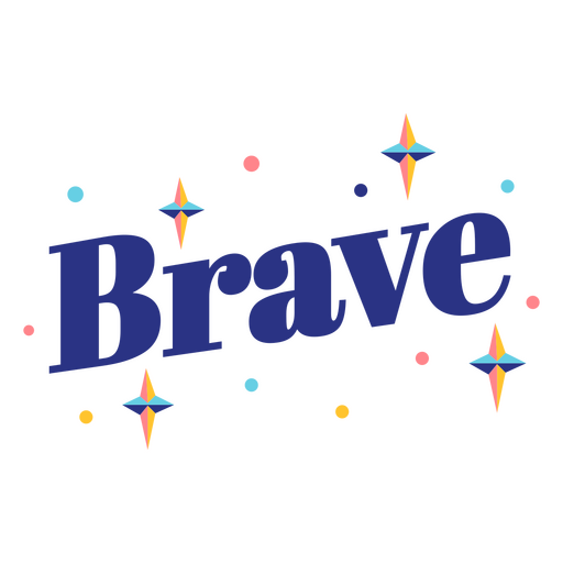 Brave flat quote PNG Design