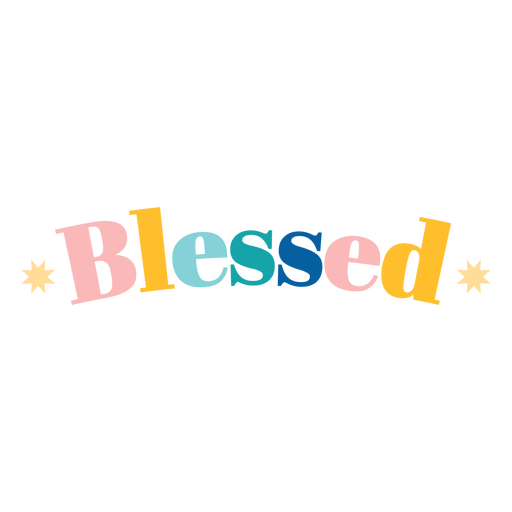 Blessed flat quote colorful PNG Design