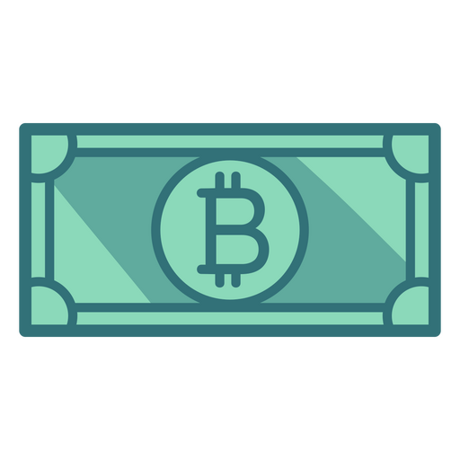 Icono de dinero de factura de signo de Bitcoin Diseño PNG