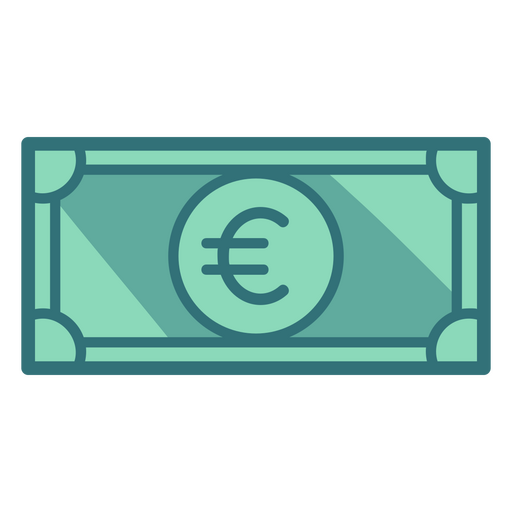 Euro sign bill money icon PNG Design
