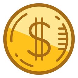 Ícone de dinheiro de moeda de cifrão Desenho PNG