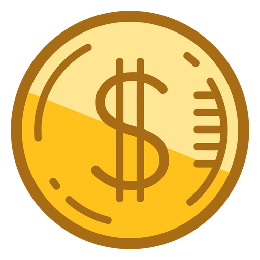 Icono de dinero de moneda de signo de dólar Diseño PNG