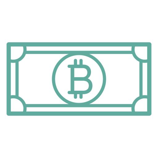 Icono de dinero de factura simple de signo de Bitcoin