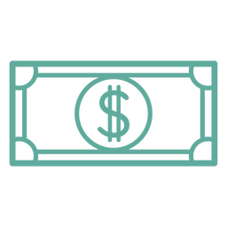 Icono de dinero de factura simple de signo de dólar