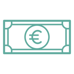 Ícone de dinheiro de conta simples de sinal de euro Desenho PNG