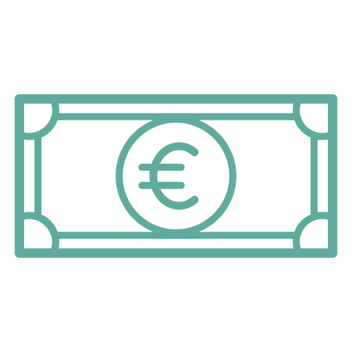 Euro sign simple bill money icon PNG Design