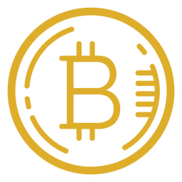 Ícone de dinheiro de moeda simples de sinal Bitcoin Desenho PNG Transparent PNG