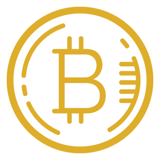 Ícone de dinheiro de moeda simples de sinal Bitcoin Desenho PNG