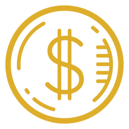 Icono de dinero de moneda simple de signo de dólar