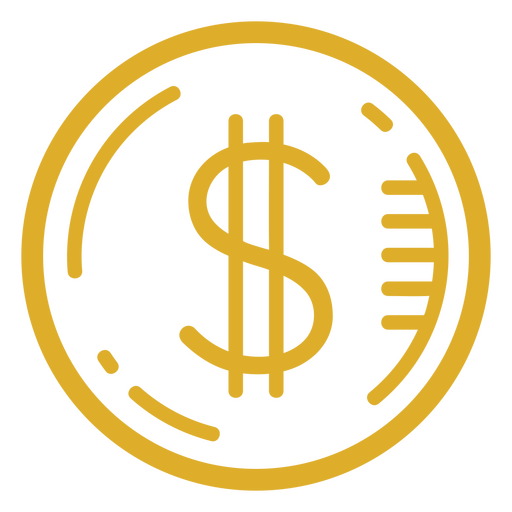 Dollar sign simple coin money icon PNG Design