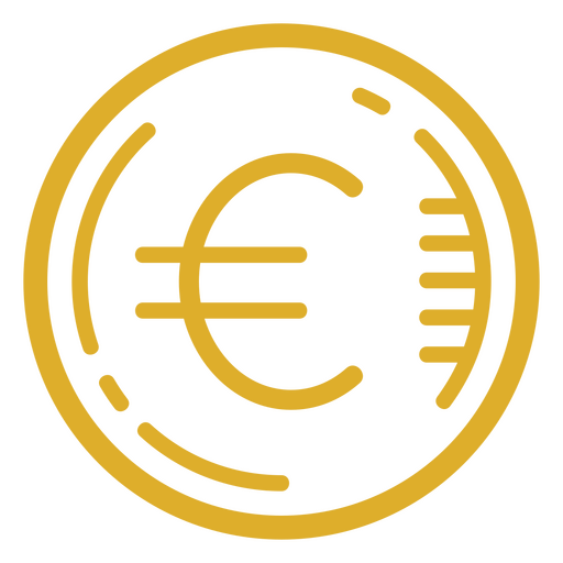 Euro sign simple coin money icon PNG Design