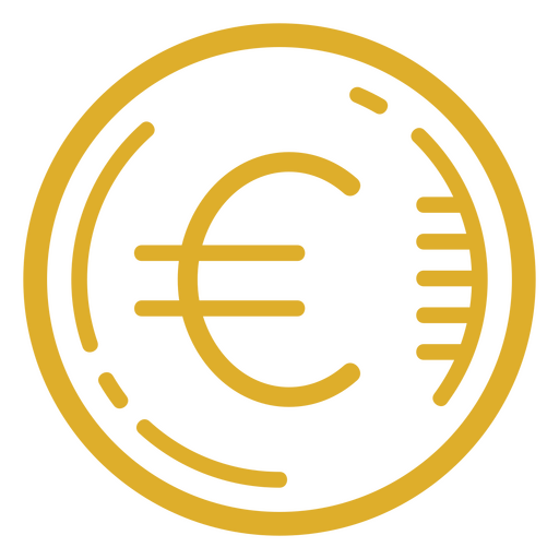 Euro-Zeichen einfache Münze Geld-Symbol PNG-Design