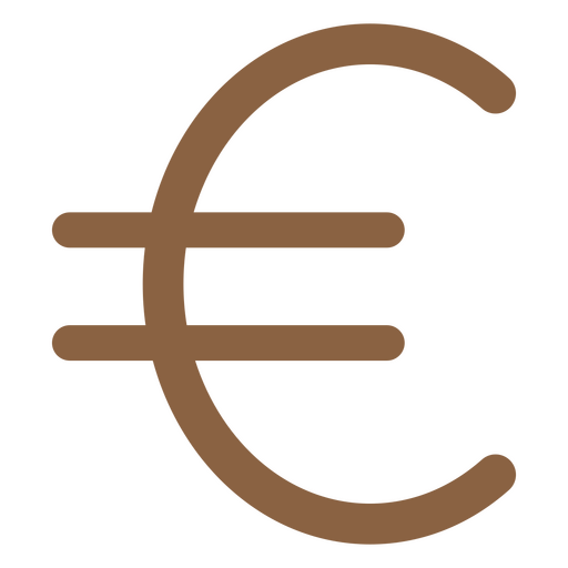 Euro sign simple money icon PNG Design